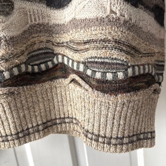 Norm Thompson Vintage Sweater Mens Textured Coogi Style Brown Medium - Picture 6 of 13